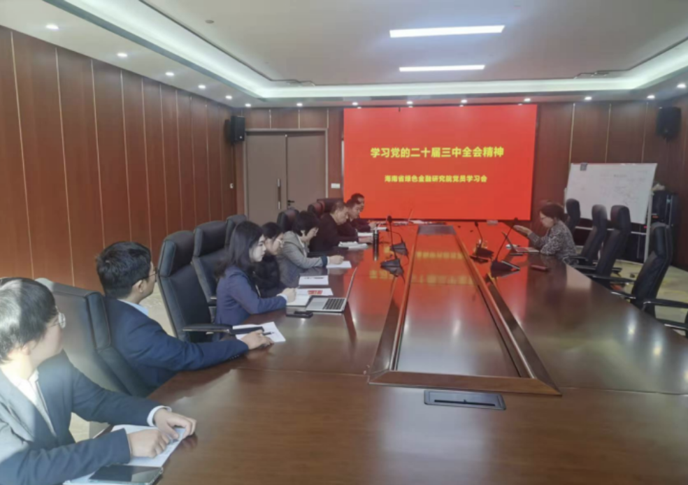 海南省绿色金融研究院组织召开学习贯彻党的二十届三中全会精神座谈会